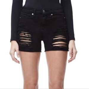 Good American Shredded Denim Shorts